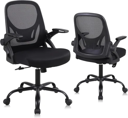 Silla de escritorio para computadora de oficina en casa, silla de trabajo ergonómica de malla de altura ajustable con ruedas, cojín grueso,