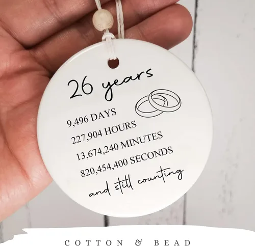 Miniatura 5 de 26º aniversario de bodas para ella o él, regalo de matrimonio de 26 años para pareja o padres, regalo de aniversario con fotos para esposa y esposo