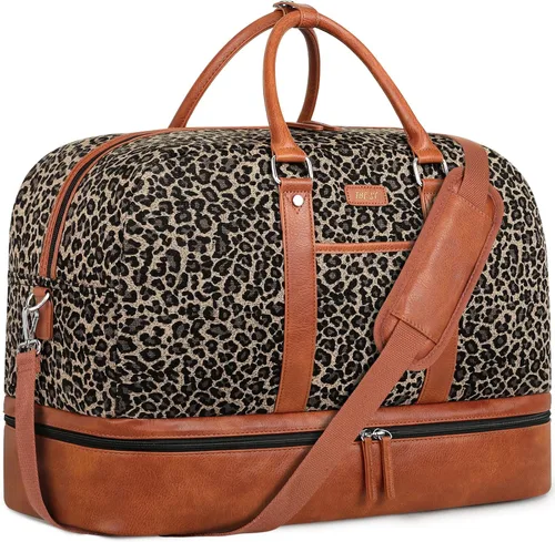 Miniatura 158 de IBFUN Bolsas de fin de semana para mujer, bolsa grande de lona para viaje, bolsa de viaje con compartimento para zapatos, 21 pulgadas, juego de 3