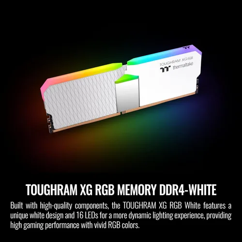 Miniatura 2 de Thermaltake TOUGHRAM XG RGB Blanco DDR4 3600MHz 64GB C18 (32GB x 2) 16.8 millones de colores RGB Alexa/Razer Chroma/5V Tarjeta madre Sincable RGB