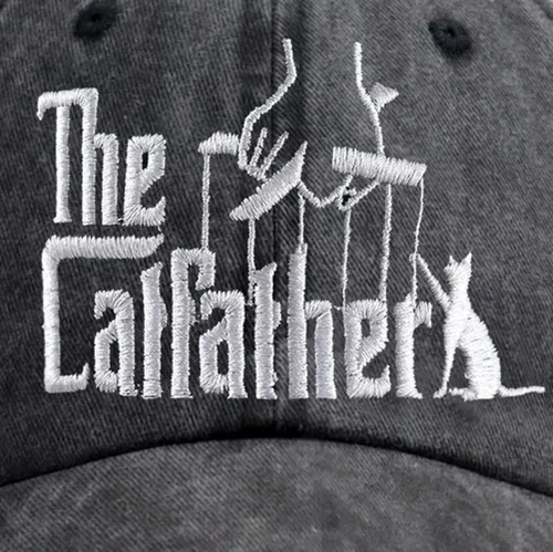 Miniatura 5 de Sombreros de padre de gato para hombres, regalos para papá, gorra de béisbol bordada de algodón lavado ajustable