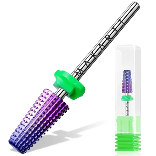 Miniatura 9 de Makartt Brocas para Uñas 5 en 1, Vástago de 3/32", Brocas Cónicas de Carburo de Tungsteno para Uñas para Eliminación Rápida de Uñas Acrílicas, Geles