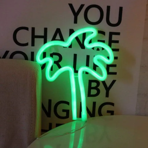 Miniatura 4 de Letreros de neón de palmera de coco, carga USB/batería, luces decorativas de neón, decoración de pared, luz de neón para habitación de niños, bar