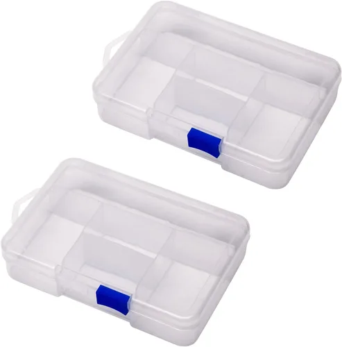 Miniatura 7 de Heyiarbeit Caja de almacenamiento de componentes, 10 rejillas de plástico fijas para componentes electrónicos, cajas de herramientas, color blanco