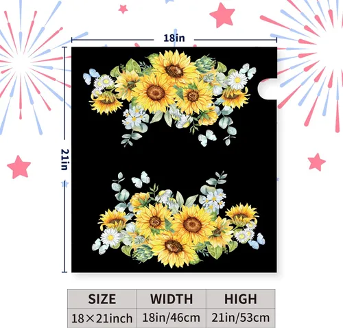 Miniatura 4 de Funda para buzón de verano magnética, girasol de verano impermeable, fundas para buzón de primavera, mariposas florales, buzón de poste, cubiertas