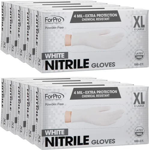 Miniatura 25 de ForPro Disposable Nitrile Gloves, Chemical Resistant, Powder-Free, Latex-Free, Non-Sterile, Food Safe, 4 Mil Negro