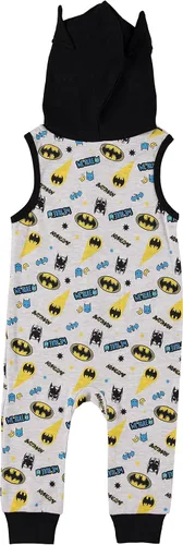 Miniatura 2 de DC Comics Batman - Mameluco de una pieza con capucha y cremallera para bebé, pijama para dormir y jugar (azulgrisamarillo, 24 meses), Color múltiple