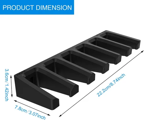 Miniatura 4 de Soporte de pared PMAG estándar de ABS sólido 6X, soporte de mag, estante de almacenamiento de revistas caseras Negro