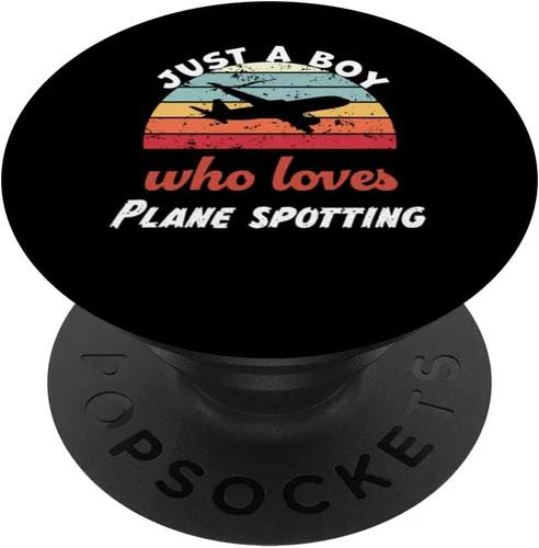 Miniatura 6 de Just A Boy Who Loves Plane spotting Kids Avión spotting Boys PopSockets MagSafe PopGrip para iPhone