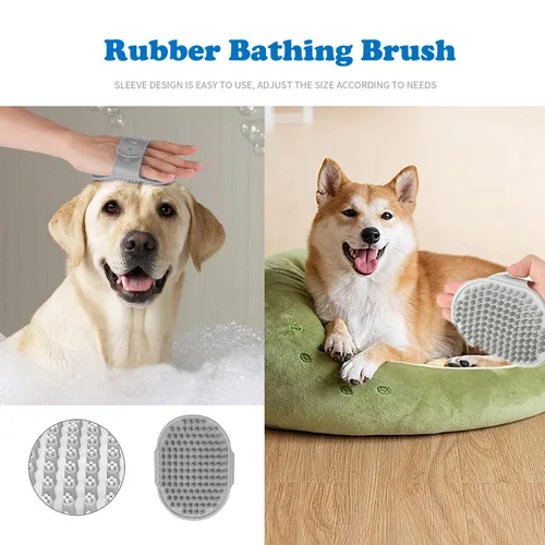 Miniatura 5 de Cepillo de aseo para gatos – Cepillo de baño de silicona para gatos y perros, cepillo de baño para perros y gatos, 3 cepillos limpiadores de pelo