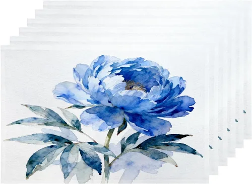 Miniatura 62 de Shrahala Hermosos manteles individuales de flores de rosas, hermosas flores, elegantes manteles de lino de arpillera lavable, aislamiento térmico