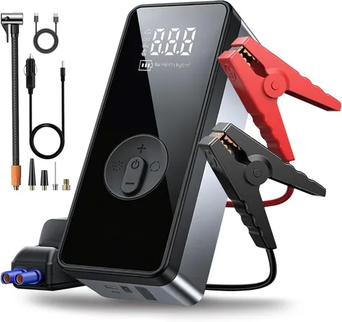 Miniatura 9 de Arrancador con compresor de aire de 14.8V 8000A de pico, arrancador de batería portátil para automóvil, caja de arranque, bomba de aire