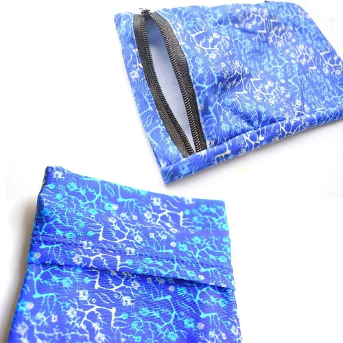 Miniatura 8 de Muñequera con 2 bolsillos, cartera, para teléfono celular, para tobillo, banda de sudor, para brazo, bolsa oculta, para viajar, correr, Azul