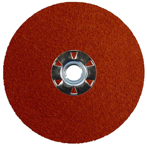 Weiler 69887 Tiger Disco de lijado y molienda de fibra de alúmina de cerámica, 5 pulgadas de diámetro, grano 24, 5/8 pulgadas - 11 cubos (paquete de