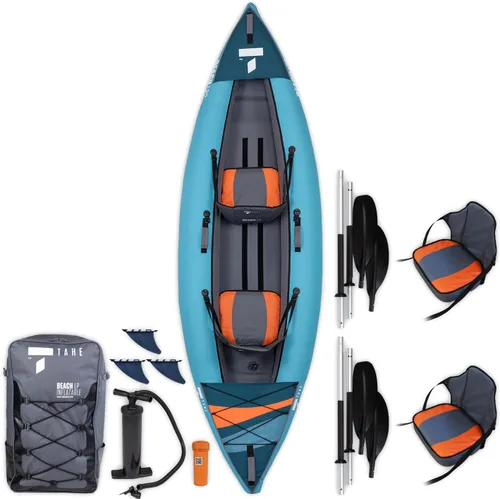 TAHE Beach LP - Paquete completo de kayak inflable premium que incluye kayak, asiento, remo, bomba y bolsa de viaje/almacenamiento