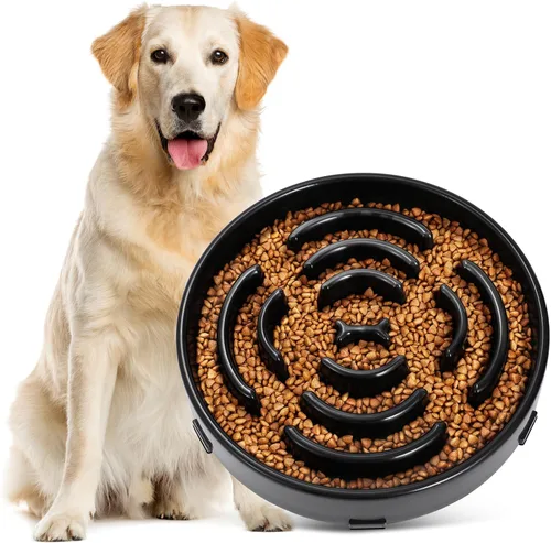 JASGOOD, cuencos de alimentación lenta para perros grandes, antiasfixia, comedero más lento, tazón de rompecabezas para mascotas de alimentación