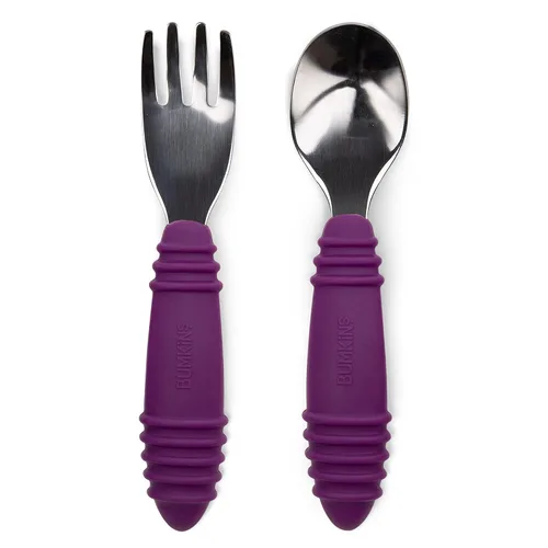 Miniatura 18 de Bumkins Juego de utensilios para bebés, Chewtensils cucharas de silicona para mojar, autoalimentación, destete dirigido por el bebé, aprendizaje