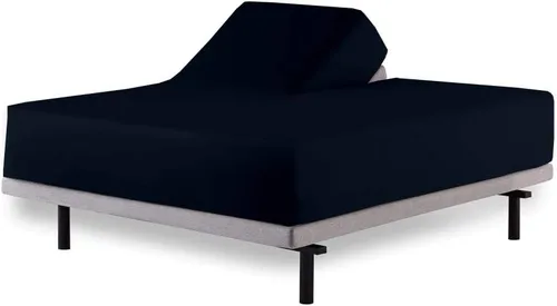 Miniatura 15 de Juego de sábanas de tamaño Queen color borgoña para cama ajustable de cabeza dividida, 28 pulgadas divididas en la parte superior, 800 hilos 100%