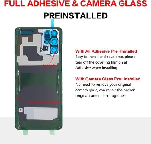 Miniatura 4 de Compatible para Samsung Galaxy S20+ Cubierta Trasera de Vidrio de Repuesto 6.7 Pulgadas Galaxy S20 Plus SM-G985 SM-G986 Todos los Operadores
