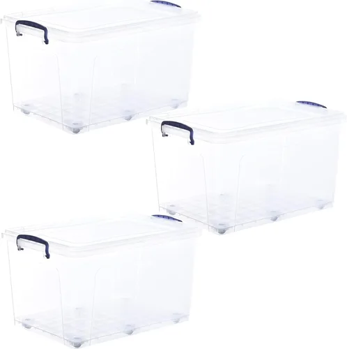 Miniatura 41 de Superio Cajas de almacenamiento transparentes con tapas, contenedores de plástico de 2.5 cuartos de galón para organizar, cajas apilables, sin BPA