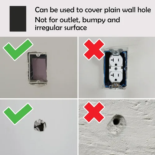 Miniatura 7 de Rubber Bond Placa de Goma Autoadhesiva para Toma de Pared, Paquete de 5 Unidades – Parche de Agujero para Paneles de Yeso Fácil de Aplicar Despegar