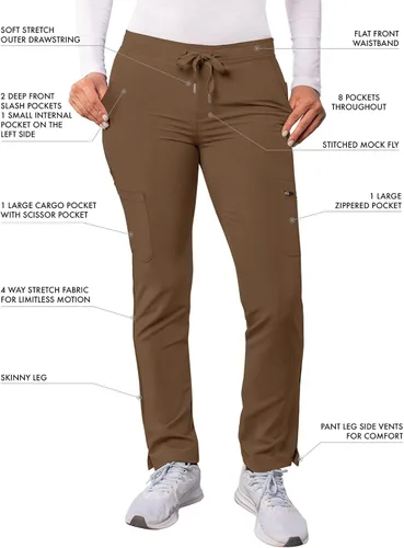Miniatura 3 de Pantalones Adar Addition Scrubs, ropa quirúrgica, ajustados, con cordón, estilo cargo, para mujer