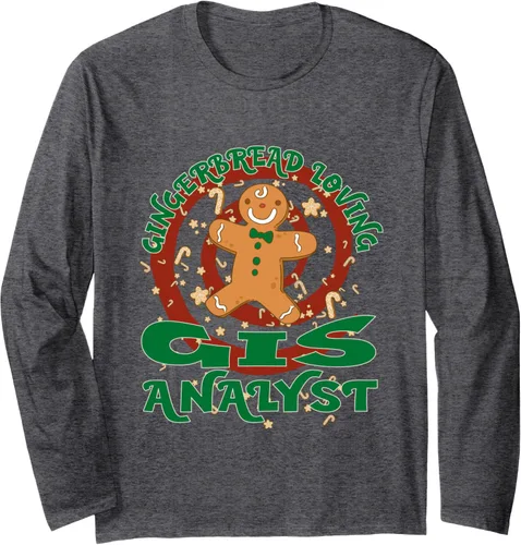 Miniatura 5 de GIS Analyst Job Gingerbread Funny Xmas Long Sleeve T-Shirt