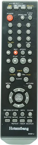 Hotsmtbang Mando a Distancia de Repuesto para Samsung AK59-00052C DVD-V9650 DVD-V6600 AK59-00052B DVD-V8650 DVD-V8650/VCR DVD-V8650/XAA AK59-00061J