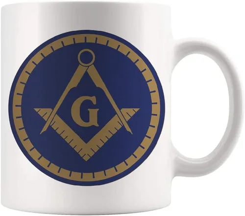 Miniatura 2 de Fonhark - Taza masónica, cuadrado y brújula con símbolo masonero, taza de Logia Masonería, Prince Hall Brother Master Mason, taza de café novedosa