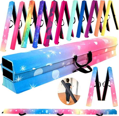 Miniatura 24 de MARFULA Viga de Gimnasia Plegable de 6 PIES / 8 PIES / 9 PIES Viga de Equilibrio de Espuma para Suelo - Extra Firme - Cubierta de Gamuza - Parte