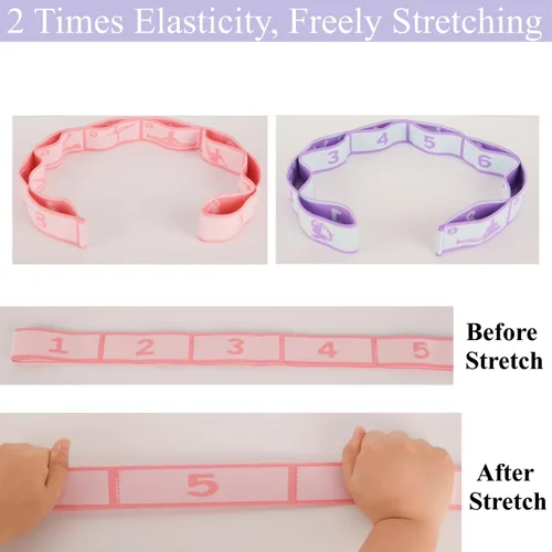 Miniatura 4 de Correa elástica de estiramiento para yoga con bucles, correas de estiramiento CEILIWEN para terapia física, banda elástica de estiramiento