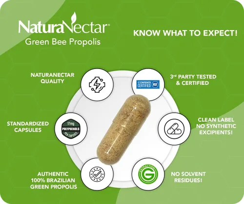 Miniatura 3 de NaturaNectar Propóleo de abeja verde Contenido certificado por NSF Propóleo brasileño premium Alivio del cuidado Apicultura ética