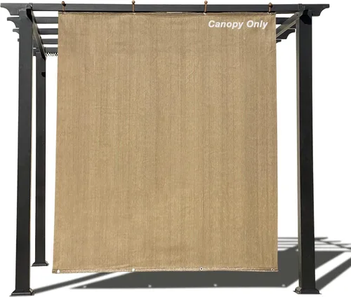 Miniatura 7 de Alion Home Panel de privacidad con ojales en 2 lados para patio, toldo, ventana, pérgola, terraza o cenador (6 x 8 pies, beige Banha)