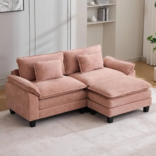 Miniatura 50 de Oprisen Sofá Seccional Modular, Cómodo Cloud Couch Sofá Seccional, Sofá Cama de Chenilla con Asiento Profundo con Almohadas Decorativas para Sala