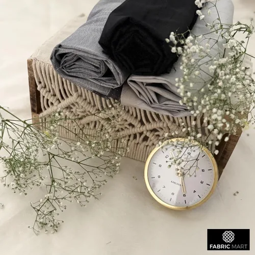 Miniatura 6 de Fabric Mart Direct Tela Dupioni de seda negra por el patio, 2 yardas continuas 41 pulgadas de ancho Slubbed Dupioni Silk Solid Color Black Negro