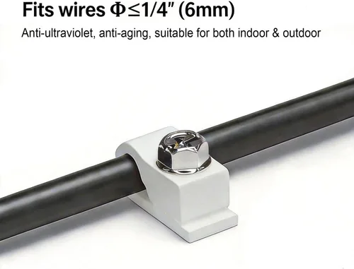 Miniatura 3 de Clip de cable redondo con tornillos para cable Ethernet Starlink, clip de cable, clips de cable para instalación de cables Starlink en pared, clips