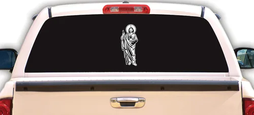 Miniatura 2 de St. Jude - Vinilo adhesivo para ventana de automóvil, laptop, San Judas, San Judas, San Santo Religión (cromo, 3.9 x 9 pulgadas)