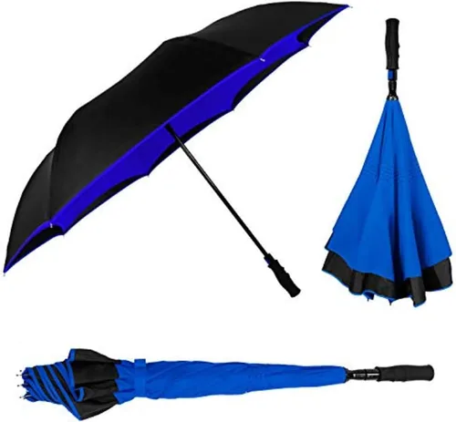 Miniatura 2 de StrombergBrand Inversa Paraguas (paraguas reversible), doble capa, grande, resistente al viento, impermeable y ligero, paraguas invertido