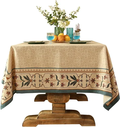 patdrea - Mantel suave y duradero de lino francés, mantel floral de diseñador para cocina y comedor, para mesas rectangulares, para fiestas y Fram
