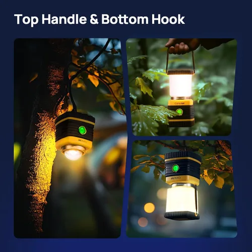 Miniatura 6 de Consciot C02 - Linterna LED para campamento, luces de campamento recargables USB-C, 1500 lm, 5 modos de luz, hasta 100 horas de tiempo