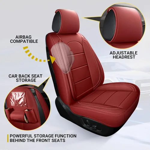 Miniatura 6 de AOOG - Fundas de cuero para asiento de automóvil con organizador de asiento trasero de automóvil, universal para vehículos automotores, la mayoría