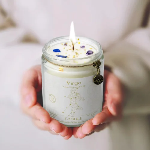 Miniatura 6 de Velas de signo del zodiaco, velas con signo de cristal del zodiaco, velas perfumadas de astrología, regalos para mejores amigos, mujeres, hombres