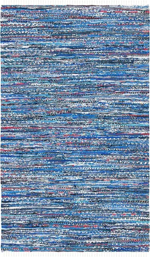 Miniatura 26 de SAFAVIEH Rag Rug Collection - Alfombra decorativa de 2 x 3 pies, color gris, hecha a mano, de algodón a rayas, ideal para zonas de alto tráfico