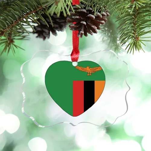Miniatura 31 de Adorno de Navidad personalizado de la bandera de Venezuela 2023, adornos de corazón para árboles de Navidad, acrílico país, ciudad, recuerdo