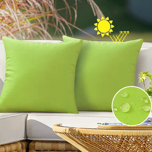 Miniatura 8 de VAKADO - Juego de 2 fundas de cojín decorativas impermeables para exteriores, 16x16 pulgadas, para sofá, jardín, banco, porche, decoración de Aqua