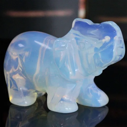 Miniatura 11 de YATOJUZI - Figura de elefante de cuarzo rosa de 5 cm decorativa, cristal curativo rosa, lindo, natural, tallado a mano, pulido, estatua de gema