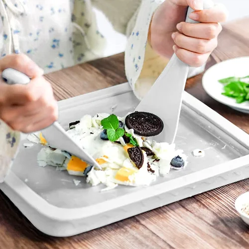 Miniatura 7 de Máquina de helado instantánea, máquina de helado enrollado, máquina de helado de servicio suave, perfecta para yogur helado, y más! Máquina de Rosa