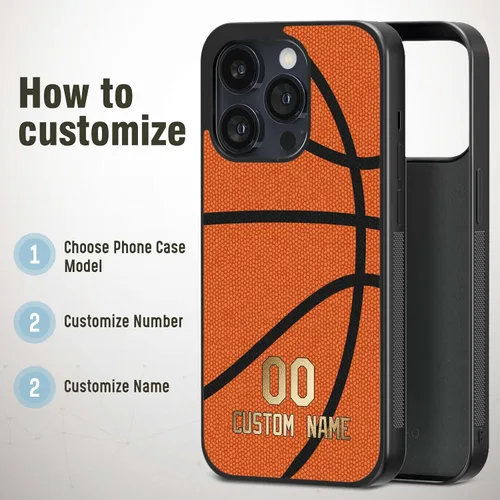 Miniatura 2 de Fundas de teléfono de baloncesto con nombre personalizado para iPhone 11 12 13 14 15 16 17 Pro Max Plus Mini Xr Xs SE, Samsung A03 A13 A53 A54 A73