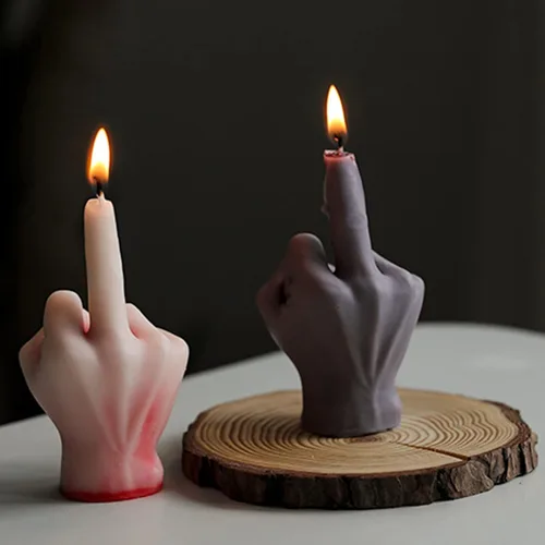 Miniatura 5 de Paquete de 2 moldes de silicona con forma de dedo medio, moldes de gestos para hacer velas, resina, jabón, fundición de pastel, chocolate, moldes