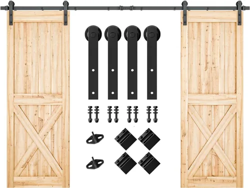 Gancho para puerta Smartstandard deslizante, para puertas de graneros, con forma de "I", color negro, negro